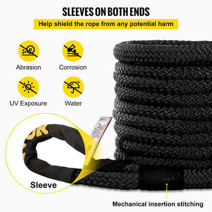 1.4" x 31.5' Heavy Duty Double Recovery Rope – 52,300 lbs Kinetic Tow Rope 523467 - with | Sold by Uncle Wiener's Wholesale