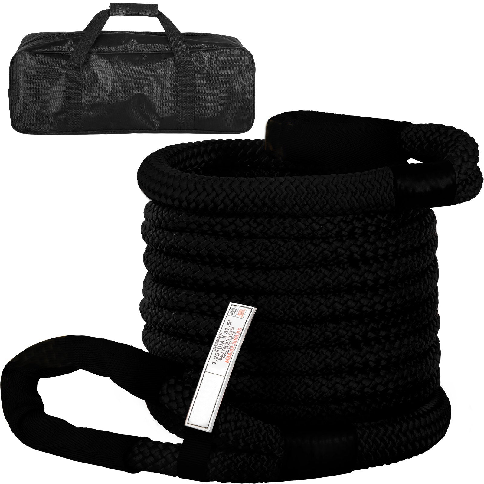 1.4" x 31.5' Heavy Duty Double Recovery Rope – 52,300 lbs Kinetic Tow Rope 523467 - with | Sold by Uncle Wiener's Wholesale