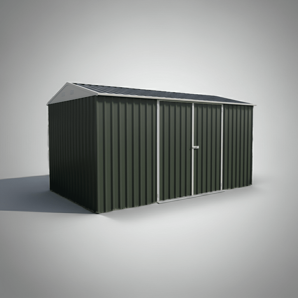 14 x 8 ft Double - Door Metal Garden Garage Shed | Heavy - Duty Outdoor Storage Building - Garden & Landscaping with Dark Gray G1408 | Sold by Uncle Wiener's Wholesale