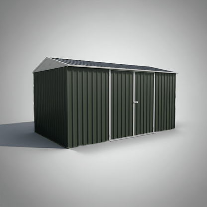 14 x 8 ft Double - Door Metal Garden Garage Shed | Heavy - Duty Outdoor Storage Building - Garden & Landscaping with Dark Gray G1408 | Sold by Uncle Wiener's Wholesale
