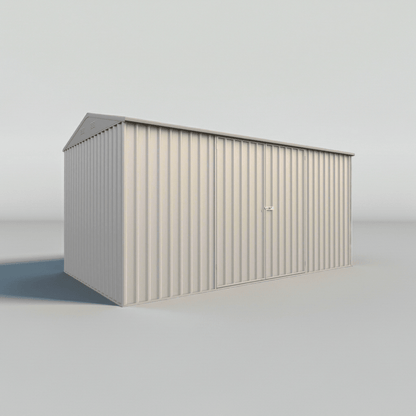 14 x 8 ft Double - Door Metal Garden Garage Shed | Heavy - Duty Outdoor Storage Building - Garden & Landscaping with White G1408W | Sold by Uncle Wiener's Wholesale