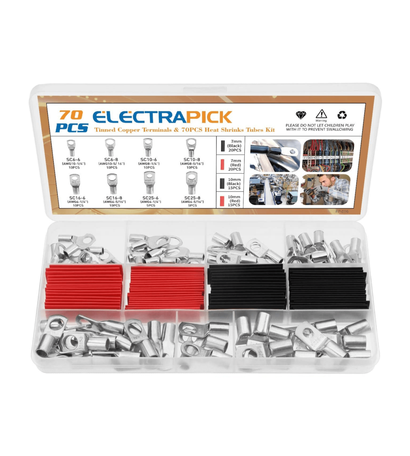 140pcs Wire Connector Tinned Terminals Combination Set FS090212 - with | Sold by Uncle Wiener's Wholesale