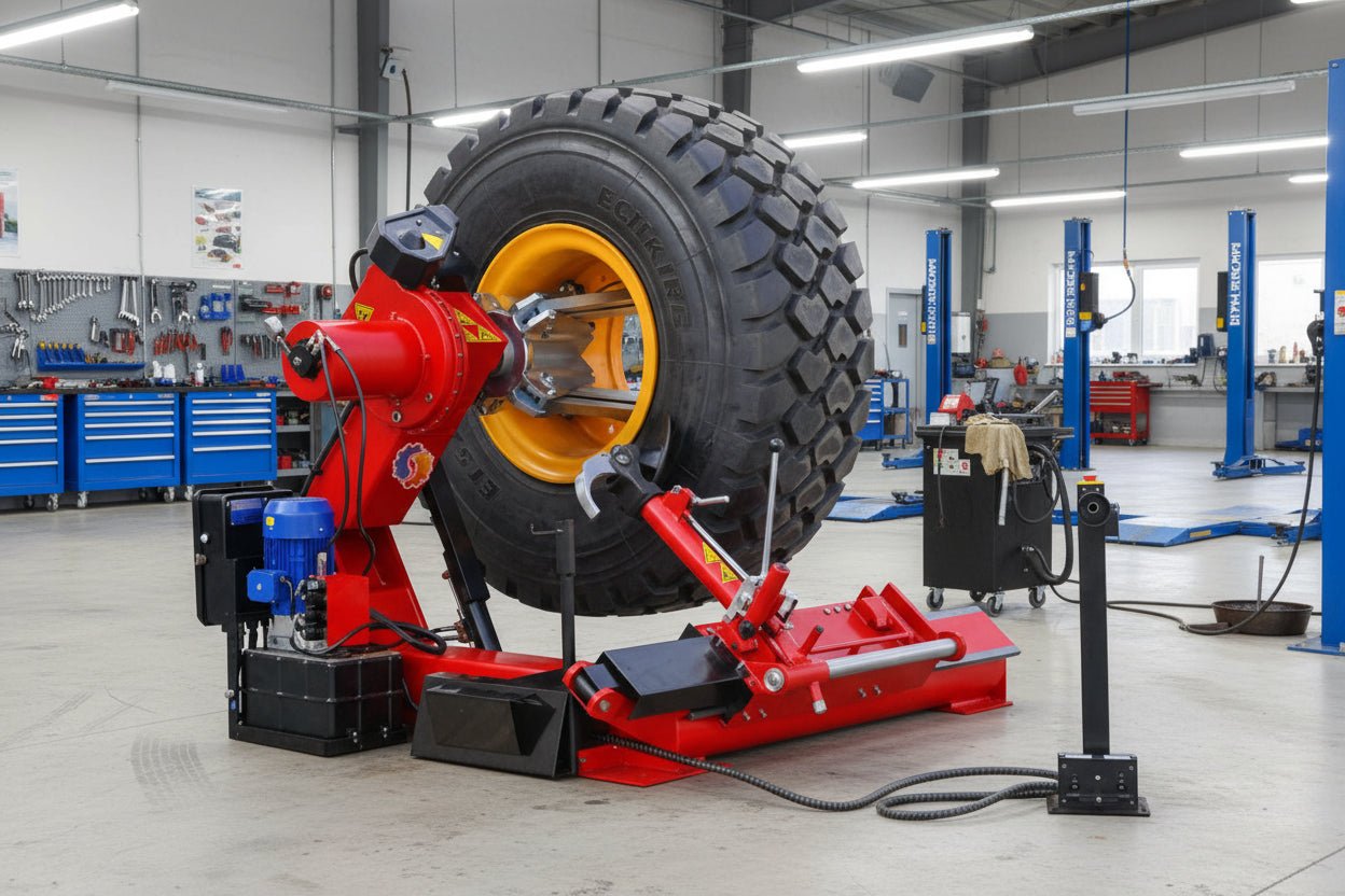 14"–42" Heavy Duty Truck Tire Changer Machine – Dual 2.2kW Motors, Hydraulic Rim Clamp, Commercial Bus & Semi Tire Remover | Model TZ890 - with | Sold by Uncle Wiener's Wholesale