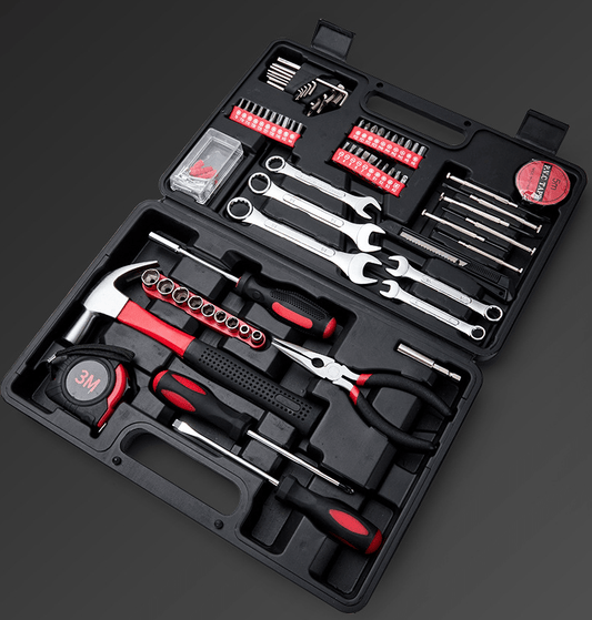 148 - Piece Red Home Tool Kit with Hammer, Wrenches, Screwdrivers & Case – Household Repair Hand Tool Set HTG01R - with | Sold by Uncle Wiener's Wholesale