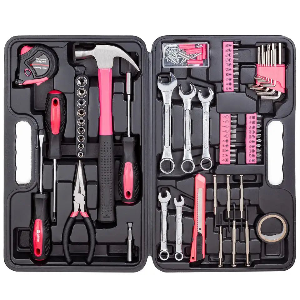 148 - Piece Red Home Tool Kit with Hammer, Wrenches, Screwdrivers & Case – Household Repair Hand Tool Set HTG01R - with | Sold by Uncle Wiener's Wholesale