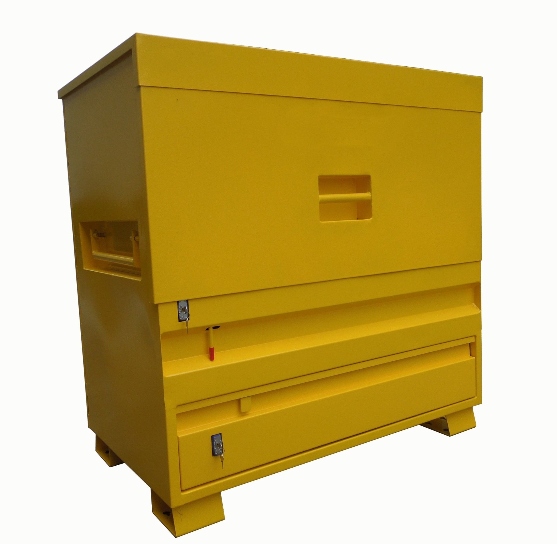 Heavy-Duty Job Site Security Tool Box Steel – 3-Point Lock Contractor ...