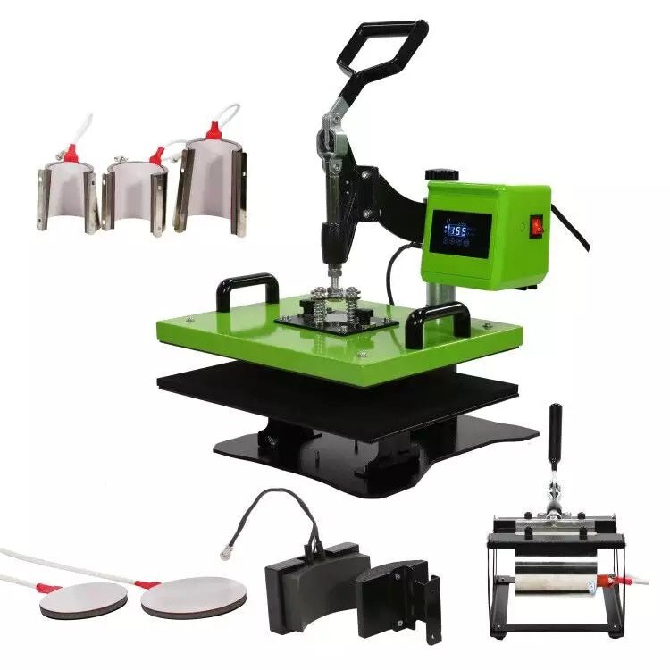 15" × 15" 8-in-1 T-Shirt, Mug & Hat Heat Press Machine with 360° Swivel & Dual Display 1128721 - with | Sold by Uncle Wiener's Wholesale