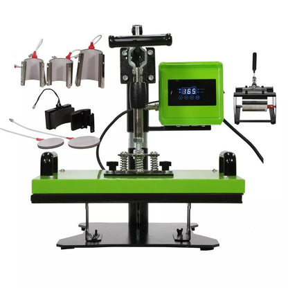 15" × 15" 8-in-1 T-Shirt, Mug & Hat Heat Press Machine with 360° Swivel & Dual Display 1128721 - with | Sold by Uncle Wiener's Wholesale