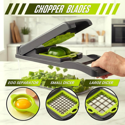 15-in-1 Vegetable Chopper & Slicer Set – Mandoline Cutter with Blades, Peeler & Container | S1310 - Furniture with | Sold by Uncle Wiener's Wholesale