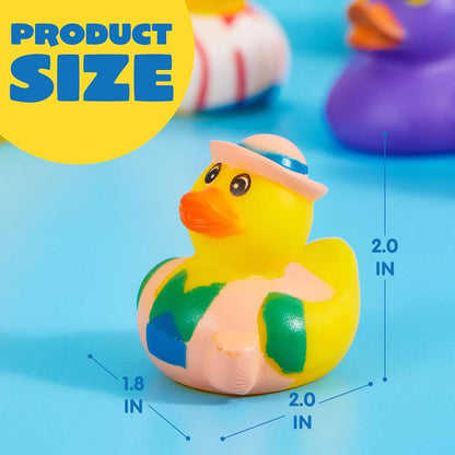 15 - Piece Mini Rubber Duck Whistling Bath Toy Set Mixed Colours JY475180 - with | Sold by Uncle Wiener's Wholesale