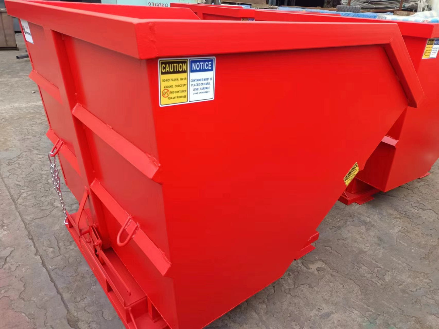 1.5 to 3.0 Cubic Yard Forklift Dump Hoppers – Standard & Heavy - Duty Tip Bin Models - Material Handling with 3.0 CY Heavy Duty Red 855214 | Sold by Uncle Wiener's Wholesale