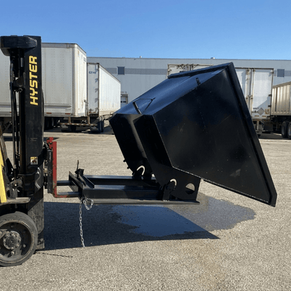 1.5 to 3.0 Cubic Yard Forklift Dump Hoppers – Standard & Heavy - Duty Tip Bin Models - Material Handling with 1.5 CY Standard Duty Black 655281 | Sold by Uncle Wiener's Wholesale