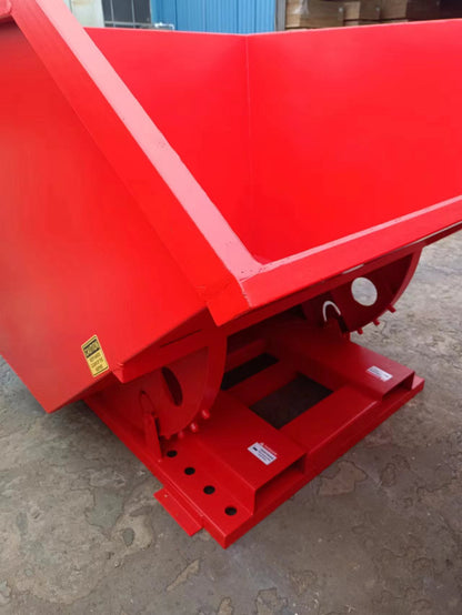1.5 to 3.0 Cubic Yard Forklift Dump Hoppers – Standard & Heavy - Duty Tip Bin Models - Material Handling with 3.0 CY Heavy Duty Red 855214 | Sold by Uncle Wiener's Wholesale