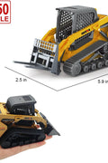 1:50 Scale Tracked Skid Steer Loader Die - Cast Toy – Construction Vehicle Model with Forklift, Shovel &amp; Grabber - with | Sold by Uncle Wiener's Wholesale