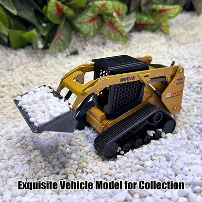 1:50 Scale Tracked Skid Steer Loader Die - Cast Toy – Construction Vehicle Model with Forklift, Shovel &amp; Grabber - with | Sold by Uncle Wiener's Wholesale