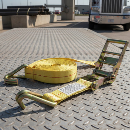 15,000 lb J - Hook Ratchet Strap 3" x 30' – Heavy - Duty Nylon Tie - Down (Single/Bulk 4 - Pack) - with Single | Sold by Uncle Wiener's Wholesale