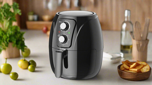 3.5L oil-free air fryer showing nonstick cooking basket with separator