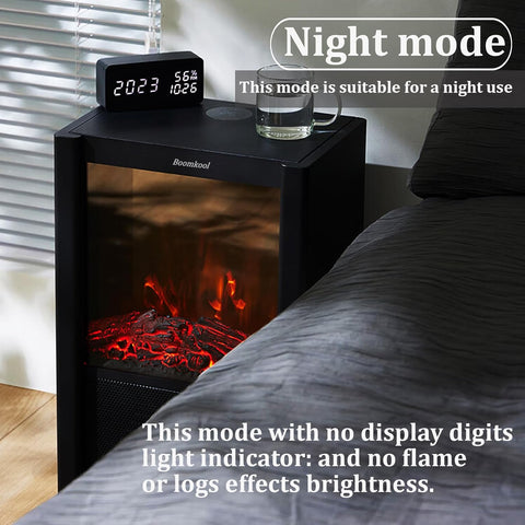 1500W Indoor Electric Space Heater with 3D Flame Effect – Portable Fireplace Heater with Remote & ECO Mode - with | Sold by Uncle Wiener's Wholesale