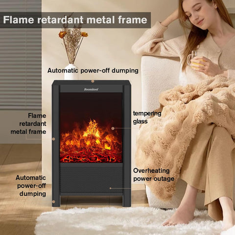 1500W Indoor Electric Space Heater with 3D Flame Effect – Portable Fireplace Heater with Remote & ECO Mode - with | Sold by Uncle Wiener's Wholesale