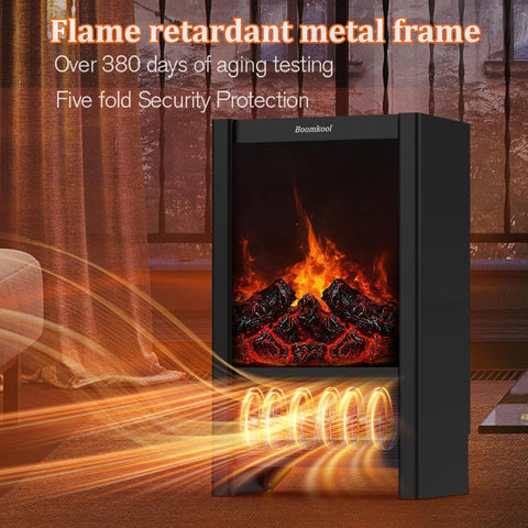 1500W Indoor Electric Space Heater with 3D Flame Effect – Portable Fireplace Heater with Remote & ECO Mode - with | Sold by Uncle Wiener's Wholesale