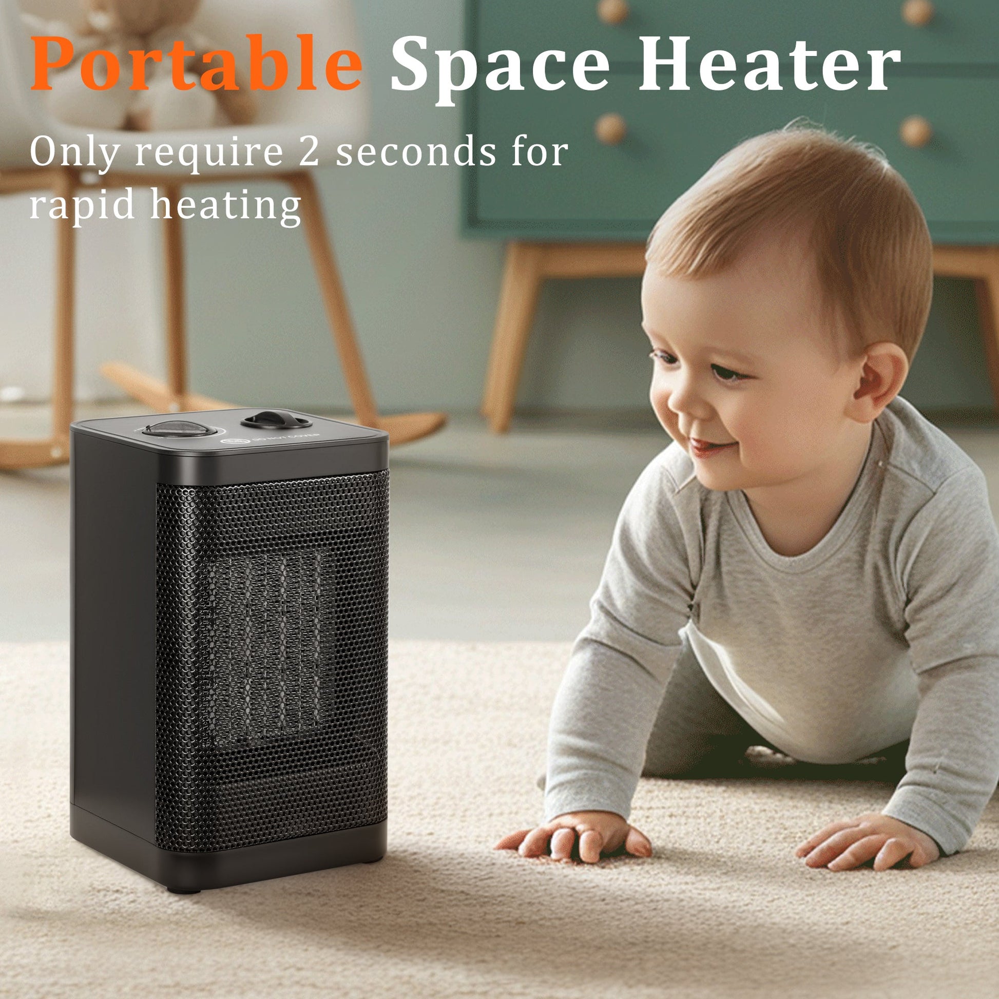 1500W Portable Space Heater – Fast Heating Ceramic Mini Heater with Adjustable Thermostat & Tip - Over Protection – AMSWH06M - with | Sold by Uncle Wiener's Wholesale