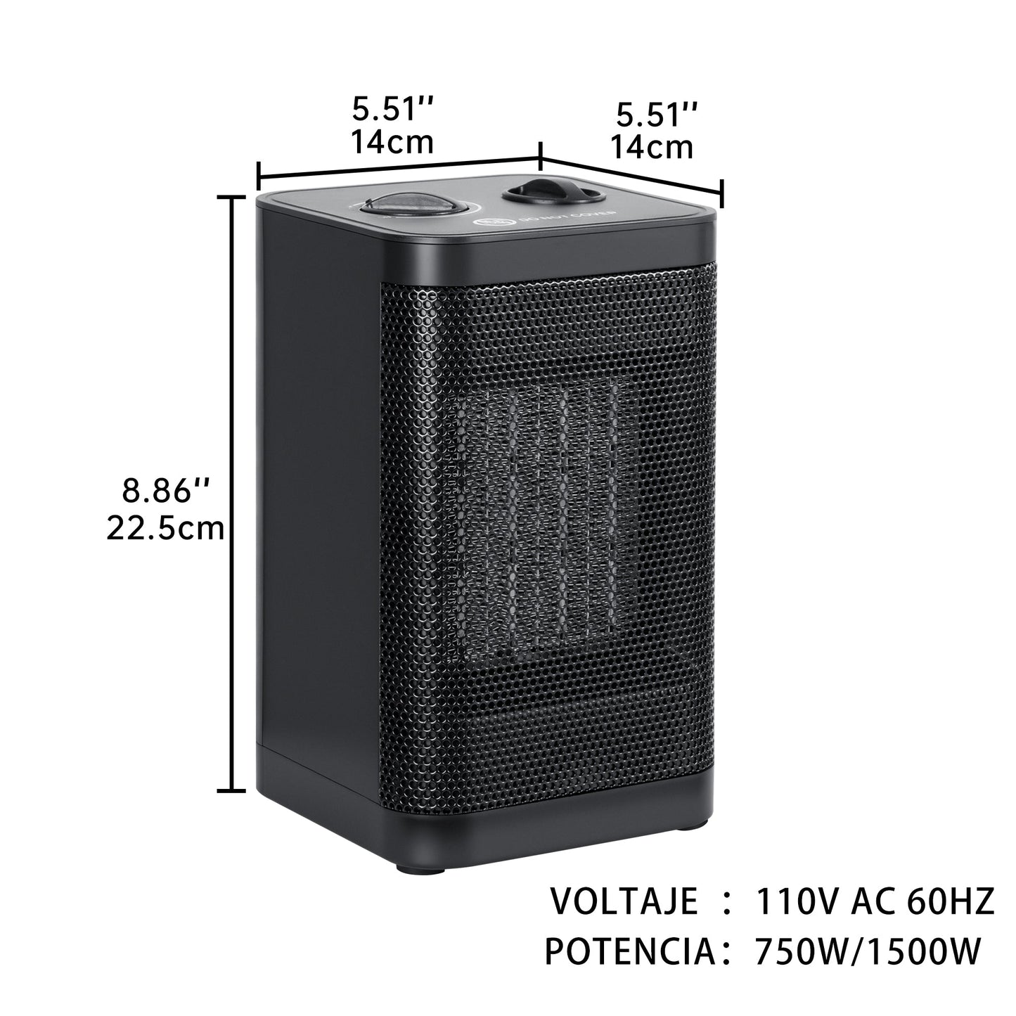 1500W Portable Space Heater – Fast Heating Ceramic Mini Heater with Adjustable Thermostat & Tip - Over Protection – AMSWH06M - with | Sold by Uncle Wiener's Wholesale