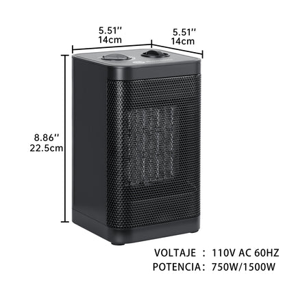 1500W Portable Space Heater – Fast Heating Ceramic Mini Heater with Adjustable Thermostat & Tip - Over Protection – AMSWH06M - with | Sold by Uncle Wiener's Wholesale