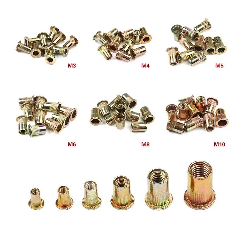 150pcs M3 M4 M5 M6 M8 M10 Carbon Steel Rivet Nut Assortment FS010260 - 02 - with | Sold by Uncle Wiener's Wholesale