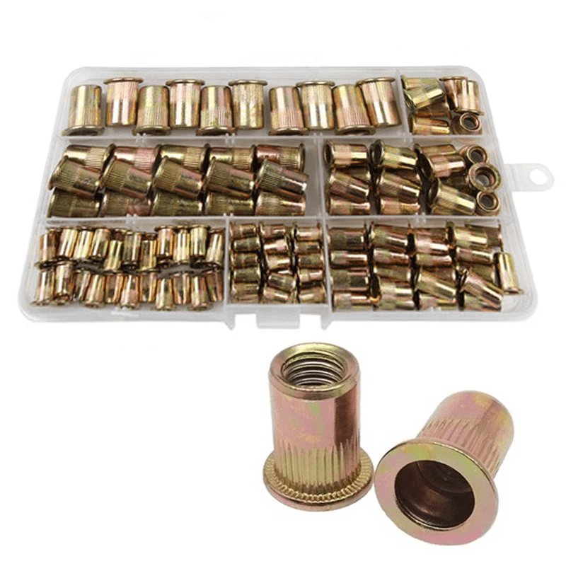 150pcs M3 M4 M5 M6 M8 M10 Carbon Steel Rivet Nut Assortment FS010260 - 02 - with | Sold by Uncle Wiener's Wholesale