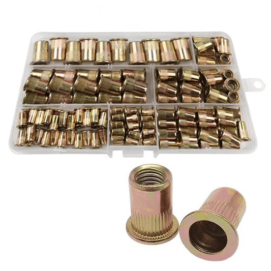 150pcs M3 M4 M5 M6 M8 M10 Carbon Steel Rivet Nut Assortment FS010260 - 02 - with | Sold by Uncle Wiener's Wholesale