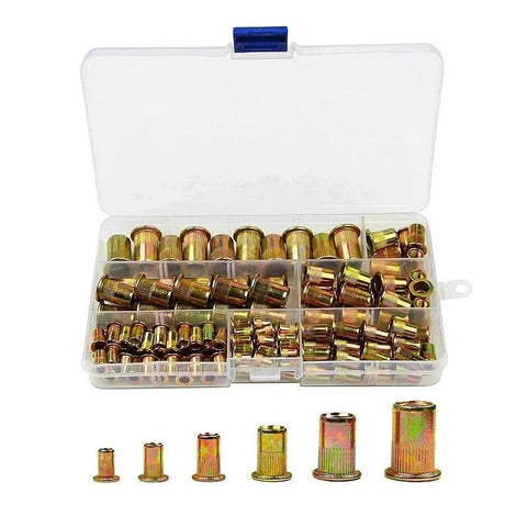 150pcs M3 M4 M5 M6 M8 M10 Carbon Steel Rivet Nut Assortment FS010260 - 02 - with | Sold by Uncle Wiener's Wholesale