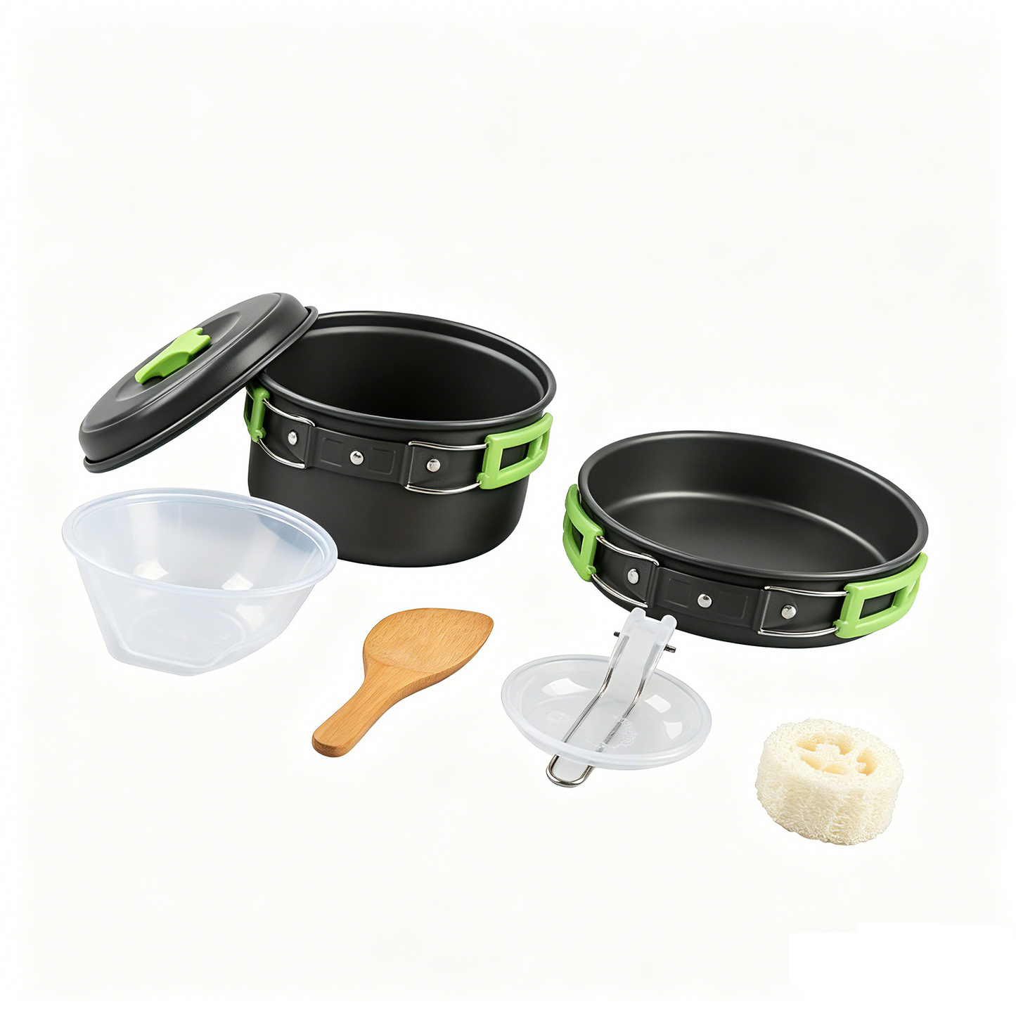 Camping Cookware Mess Kit Portable Backpacking Pots &amp; Pans Stove Compatible Set 15535