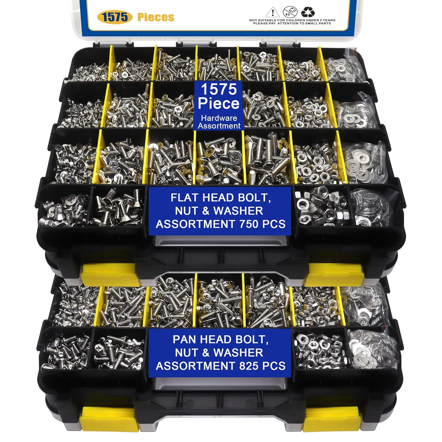1575 PCS Stainless Steel Nuts & Bolts Assortment Kit with Screws, Washers & Organizer Box – STY01575 - with | Sold by Uncle Wiener's Wholesale