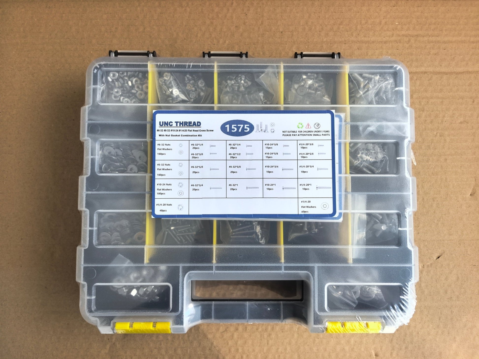 1575 PCS Stainless Steel Nuts & Bolts Assortment Kit with Screws, Washers & Organizer Box – STY01575 - with | Sold by Uncle Wiener's Wholesale