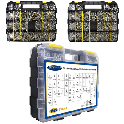 1575 PCS Stainless Steel Nuts & Bolts Assortment Kit with Screws, Washers & Organizer Box – STY01575 - with | Sold by Uncle Wiener's Wholesale