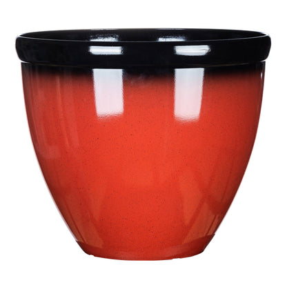 16" Glossy Lavender Ceramic - Like Plastic Flower Pot – Decorative Indoor/Outdoor Planter – FG2081 / FG2082 / FG2083 - with Red | Sold by Uncle Wiener's Wholesale