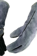 16 Inch Heat Resistant Leather Welding BBQ Gloves 932°F Fire Protection LGW169 - with Small | Sold by Uncle Wiener's Wholesale
