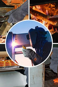 16 Inch Heat Resistant Leather Welding BBQ Gloves 932°F Fire Protection LGW169 - with Small | Sold by Uncle Wiener's Wholesale