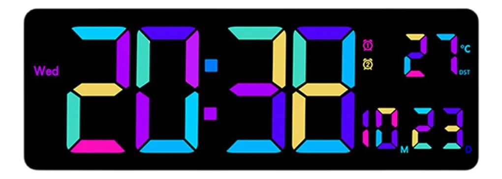 16" LED Digital Wall Clock with Temperature, Date, Auto - Dimmer & Night Light – JXCL16 - with | Sold by Uncle Wiener's Wholesale