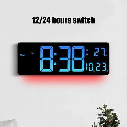 16" LED Digital Wall Clock with Temperature, Date, Auto - Dimmer & Night Light – JXCL16 - with | Sold by Uncle Wiener's Wholesale