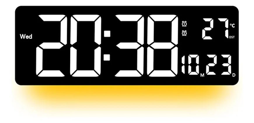 16" LED Digital Wall Clock with Temperature, Date, Auto - Dimmer & Night Light – JXCL16 - with | Sold by Uncle Wiener's Wholesale