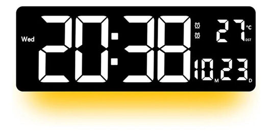 16" LED Digital Wall Clock with Temperature, Date, Auto - Dimmer & Night Light – JXCL16 - with | Sold by Uncle Wiener's Wholesale
