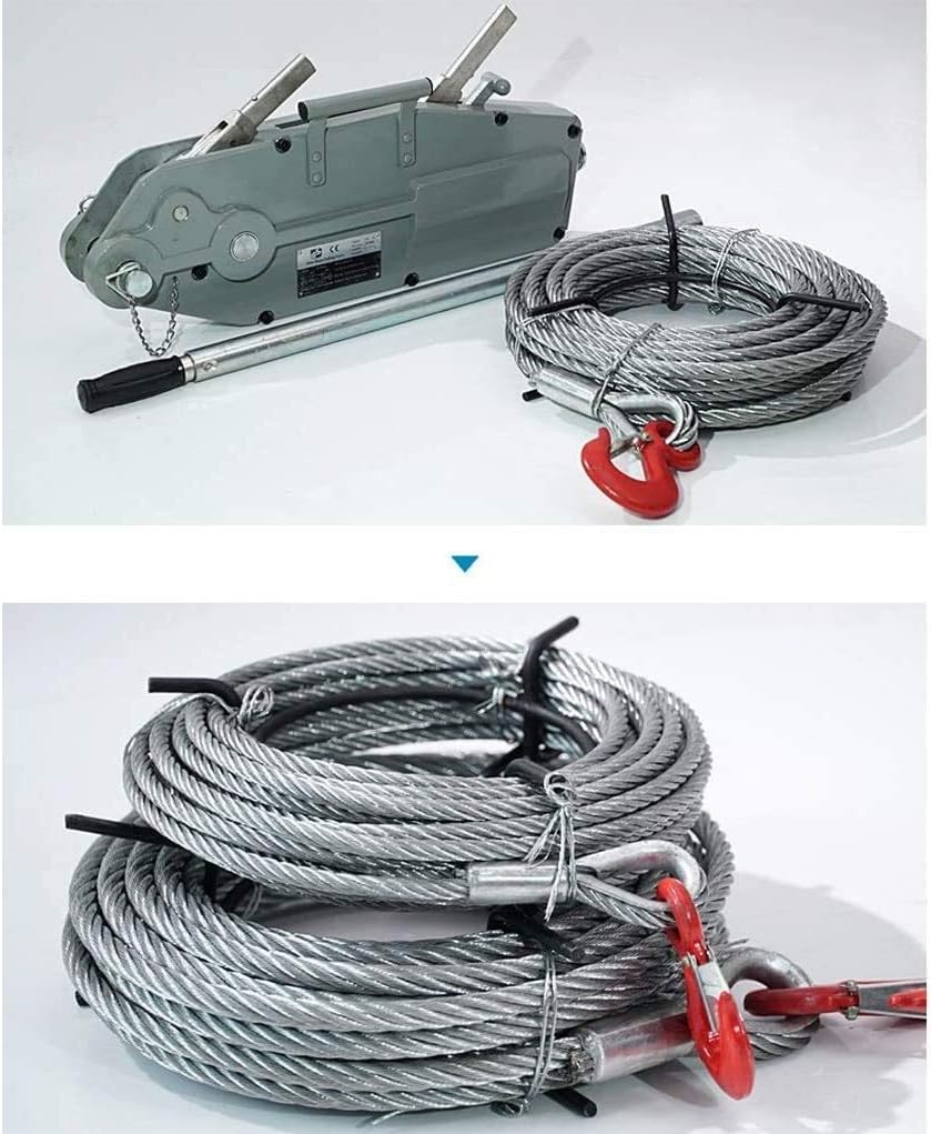 1.6 Ton Manual Wire Rope Puller 20m Heavy-Duty Lever Hoist WRP16T20 - with | Sold by Uncle Wiener's Wholesale