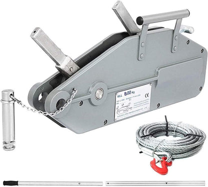1.6 Ton Manual Wire Rope Puller 20m Heavy-Duty Lever Hoist WRP16T20 - with | Sold by Uncle Wiener's Wholesale