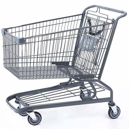 160L Heavy - Duty Shopping Cart With Lower Tray & Child Seat – Grey SC160L - with | Sold by Uncle Wiener's Wholesale