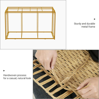 160L Storage Basket with Lid, Foldable Woven Laundry Hamper, Blanket Storage Bin with Removable Liner and Handles RST76 Series - with Goose Yellow / Cream White | Sold by Uncle Wiener's Wholesale