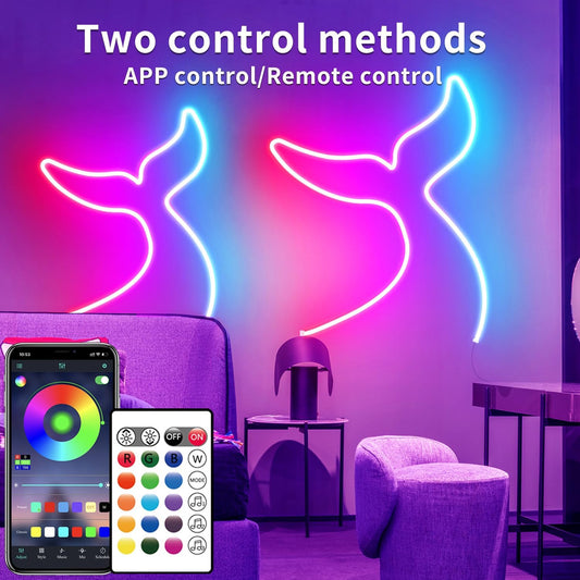 16.4′ RGB LED Neon Rope Lights APP & Remote Control IP65 Waterproof 24V LNR164R - with | Sold by Uncle Wiener's Wholesale