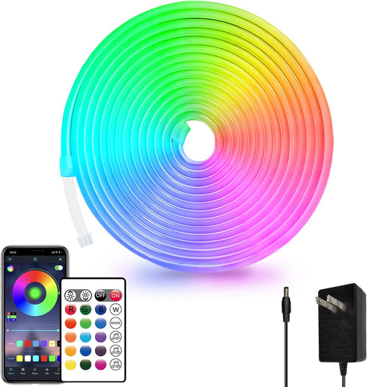 16.4′ RGB LED Neon Rope Lights APP & Remote Control IP65 Waterproof 24V LNR164R - with | Sold by Uncle Wiener's Wholesale