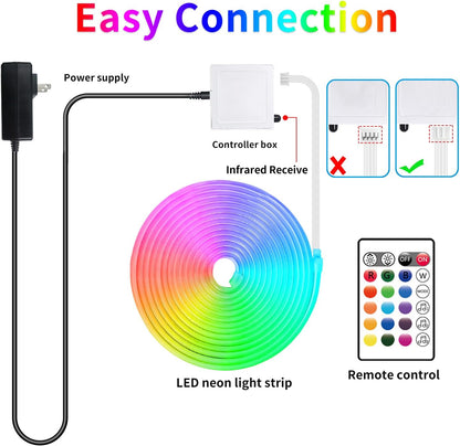 16.4′ RGB LED Neon Rope Lights APP & Remote Control IP65 Waterproof 24V LNR164R - with | Sold by Uncle Wiener's Wholesale
