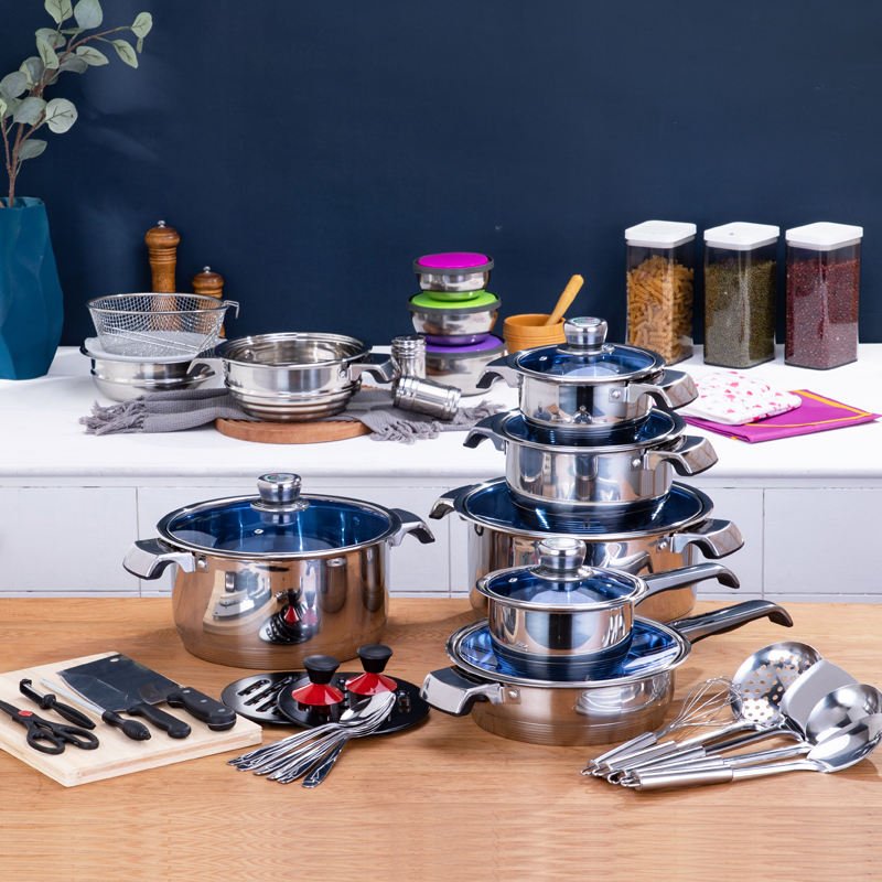 173 Piece Stainless Steel Cookware Set 201 Grade Complete Kitchen Set T0027 - with | Sold by Uncle Wiener's Wholesale